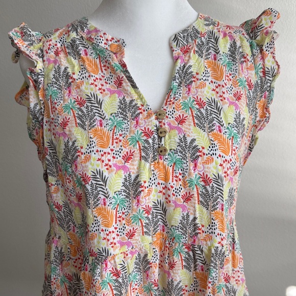 LOFT Multicolor Floral Ruffle Dress - Picture 2 of 9